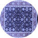 Round Oriental Blue Industrial Rug, urb2623blu