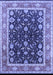 Machine Washable Oriental Blue Industrial Rug, wshurb2623blu