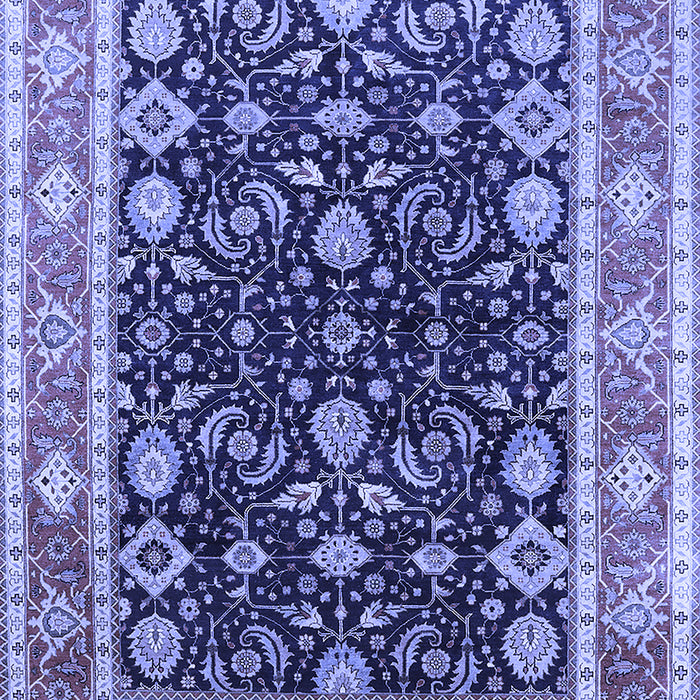 Machine Washable Oriental Blue Industrial Rug, wshurb2623blu