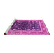 Sideview of Machine Washable Oriental Pink Industrial Rug, wshurb2623pnk