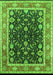 Machine Washable Oriental Green Industrial Area Rugs, wshurb2623grn