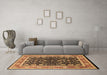 Machine Washable Oriental Brown Industrial Rug in a Living Room,, wshurb2623brn