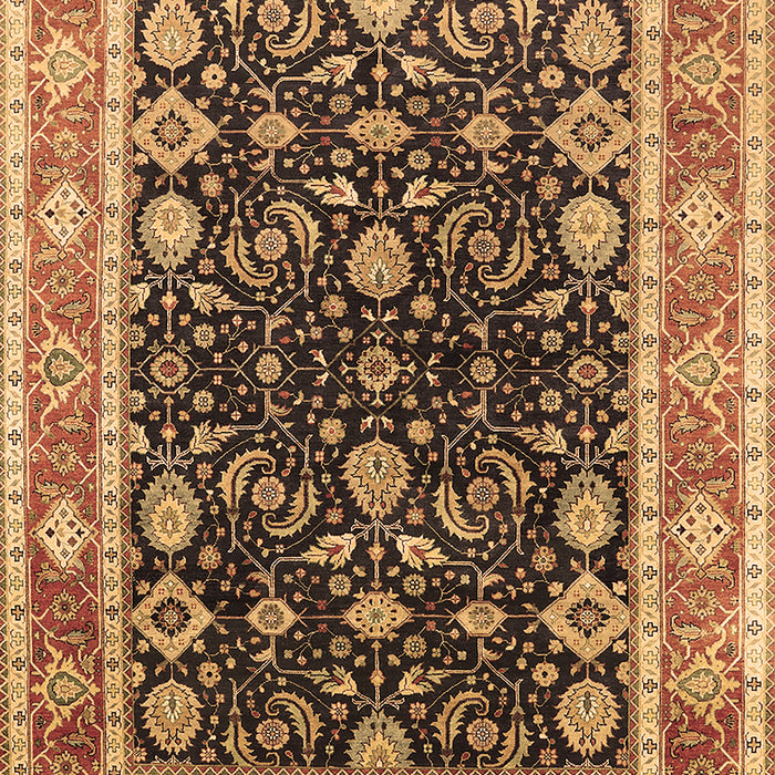 Machine Washable Oriental Brown Industrial Rug, wshurb2623brn