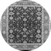 Round Oriental Gray Industrial Rug, urb2623gry