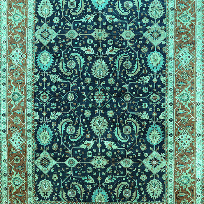 Machine Washable Oriental Turquoise Industrial Area Rugs, wshurb2623turq