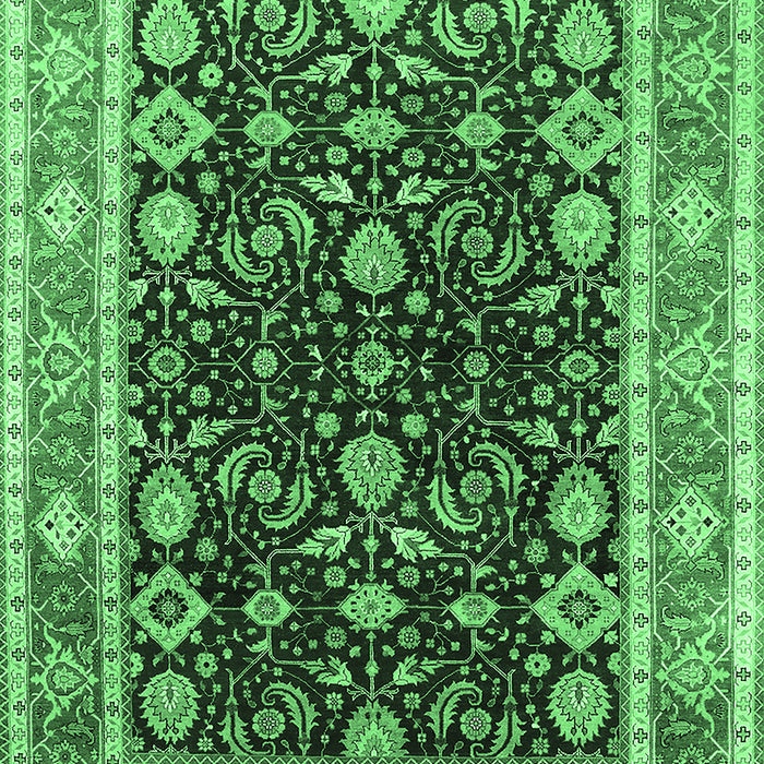 Machine Washable Oriental Emerald Green Industrial Area Rugs, wshurb2623emgrn