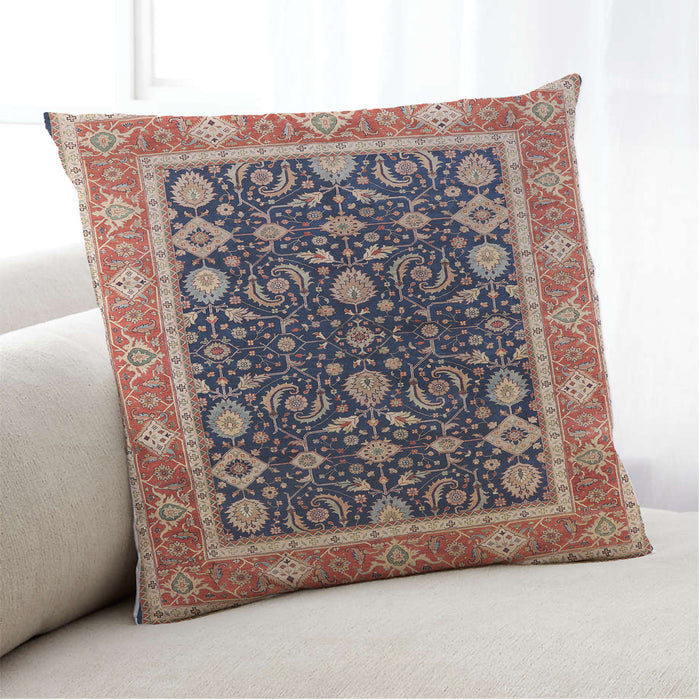 Lifestyle Image of Mid-Century Modern Urban Square Velvet Maroon Purple Throw Pillow, 18 inch by 18 inch, pwurb2623