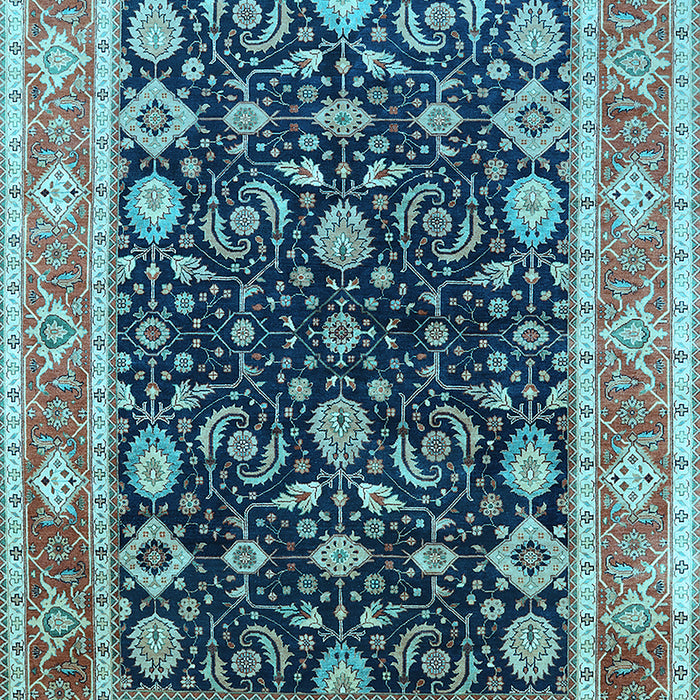 Machine Washable Oriental Light Blue Industrial Rug, wshurb2623lblu
