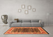 Machine Washable Oriental Orange Industrial Area Rugs in a Living Room, wshurb2623org