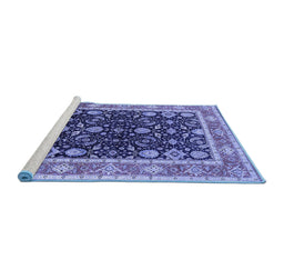 Sideview of Machine Washable Oriental Blue Industrial Rug, wshurb2623blu