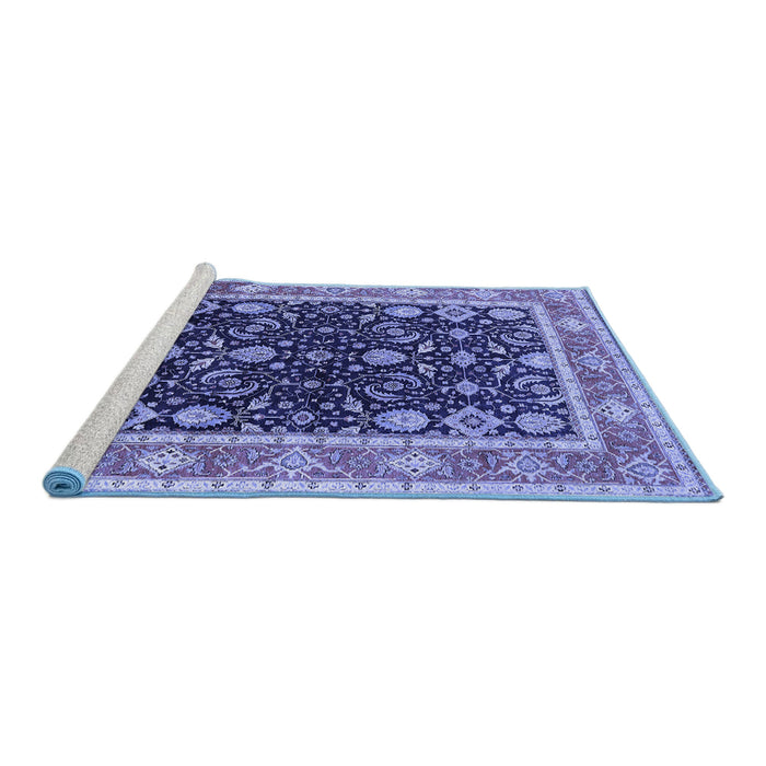 Sideview of Machine Washable Oriental Blue Industrial Rug, wshurb2623blu