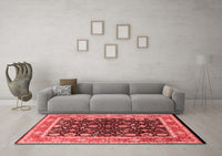 Machine Washable Oriental Red Industrial Rug, wshurb2623red