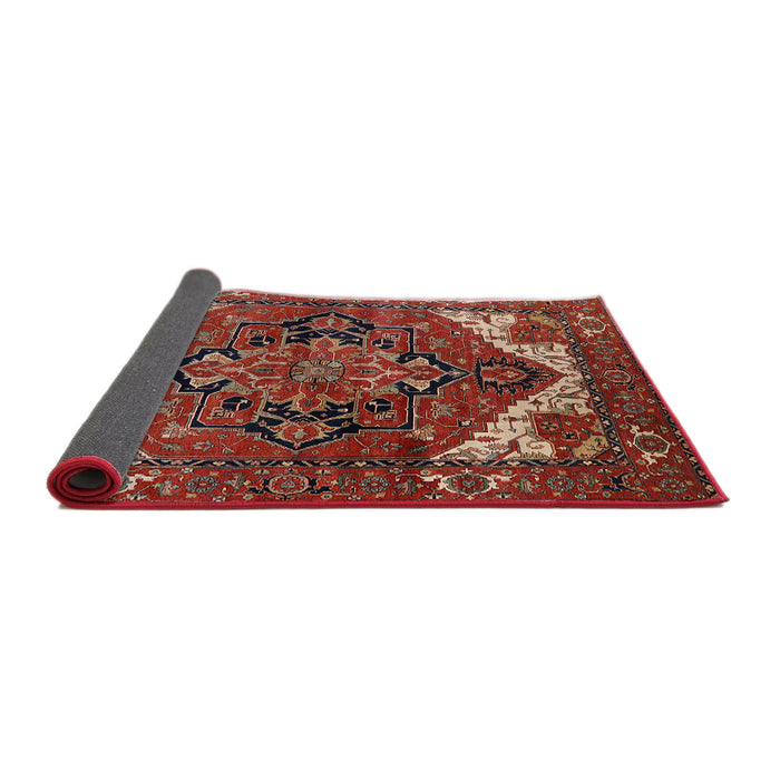 Sideview of Mid-Century Modern Dark Almond Brown Persian Rug, urb2624