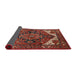 Sideview of Mid-Century Modern Dark Almond Brown Persian Rug, urb2624
