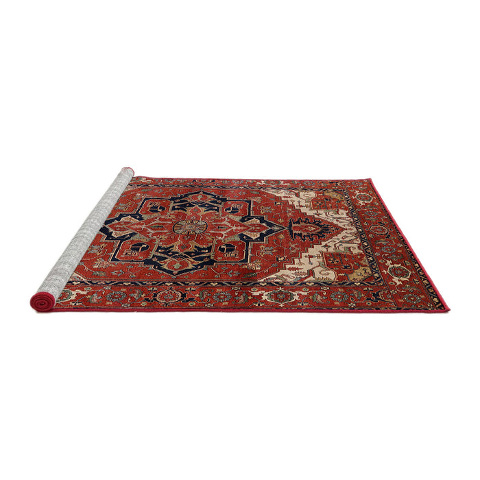 Sideview of Machine Washable Industrial Modern Dark Almond Brown Rug, wshurb2624