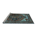 Sideview of Machine Washable Persian Light Blue Traditional Rug, wshurb2624lblu