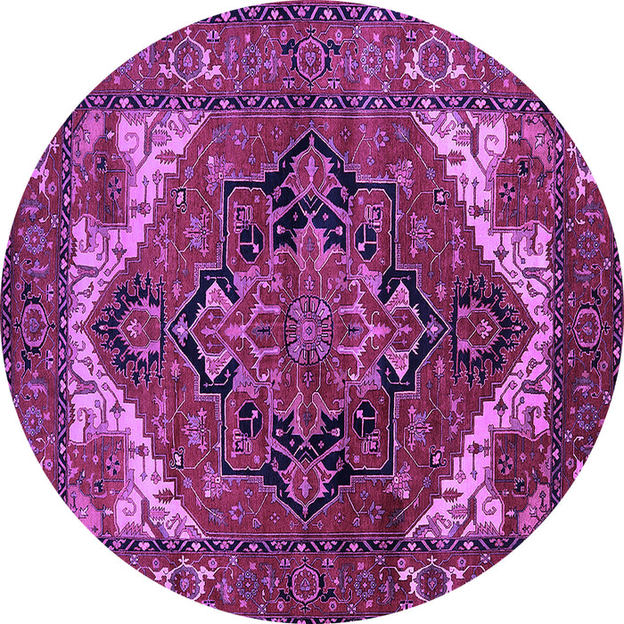 Round Machine Washable Persian Purple Traditional Area Rugs, wshurb2624pur