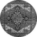 Round Machine Washable Persian Gray Traditional Rug, wshurb2624gry