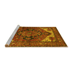 Sideview of Machine Washable Persian Yellow Traditional Rug, wshurb2624yw