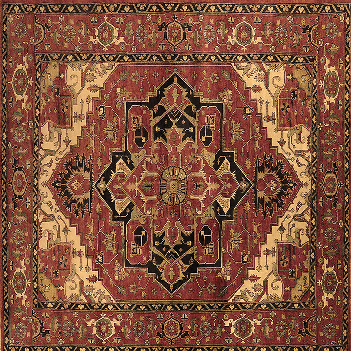 Square Persian Brown Traditional Rug, urb2624brn