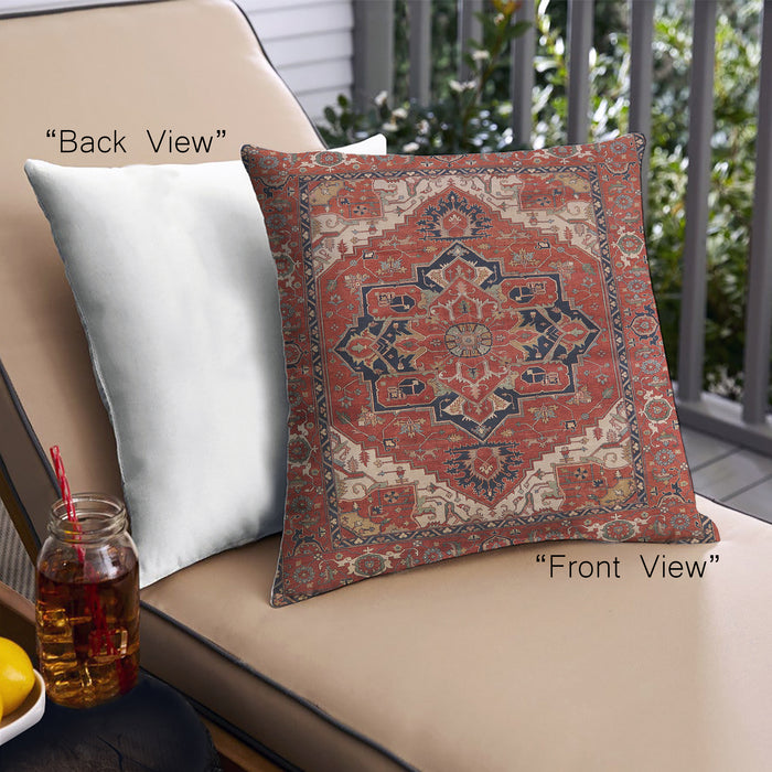 Front View of Mid-Century Modern Urban Square Dark Almond Brown Throw Pillow, 18 inch by 18 inch, pwurb2624