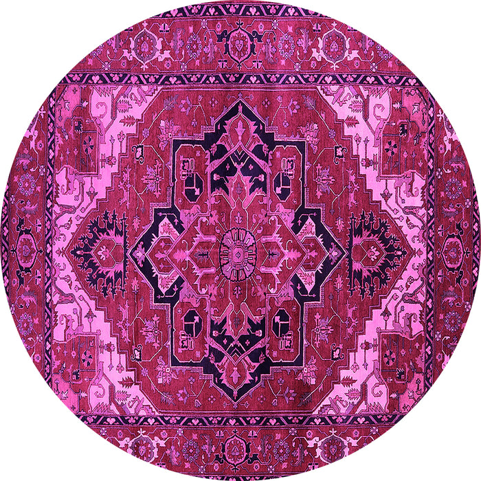 Round Persian Pink Traditional Rug, urb2624pnk