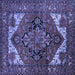 Square Machine Washable Persian Blue Traditional Rug, wshurb2624blu