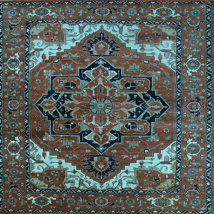 Square Persian Light Blue Traditional Rug, urb2624lblu