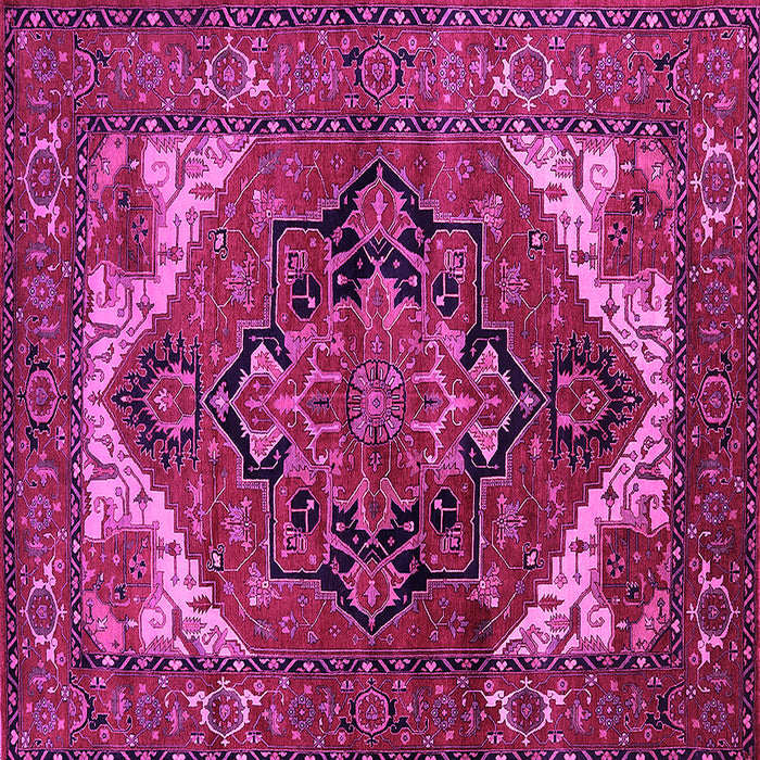 Square Machine Washable Persian Pink Traditional Rug, wshurb2624pnk