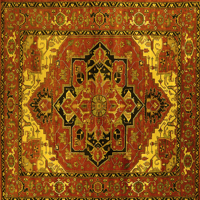 Square Machine Washable Persian Yellow Traditional Rug, wshurb2624yw