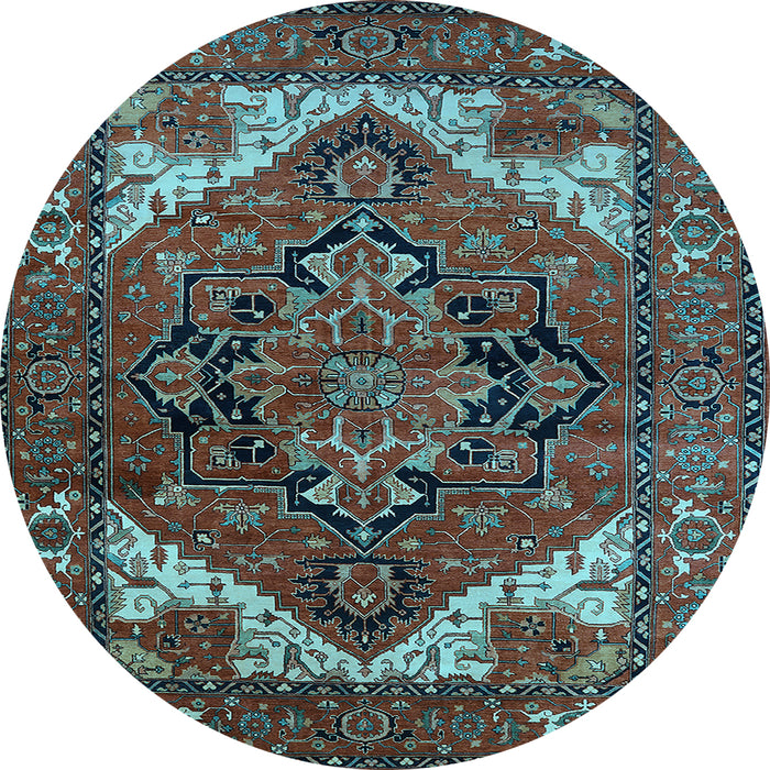 Round Persian Light Blue Traditional Rug, urb2624lblu
