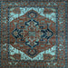 Square Machine Washable Persian Light Blue Traditional Rug, wshurb2624lblu