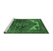 Sideview of Machine Washable Persian Emerald Green Traditional Area Rugs, wshurb2624emgrn