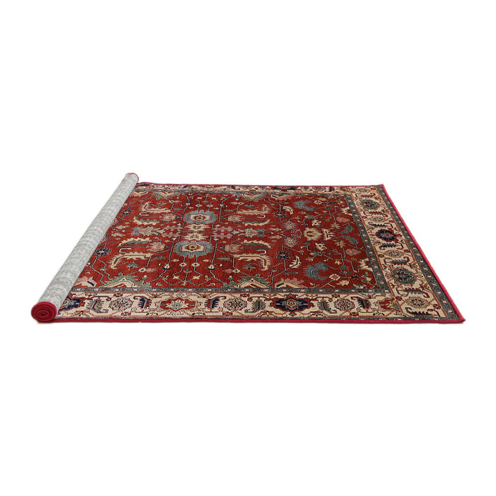 Sideview of Machine Washable Industrial Modern Tomato Red Rug, wshurb2625