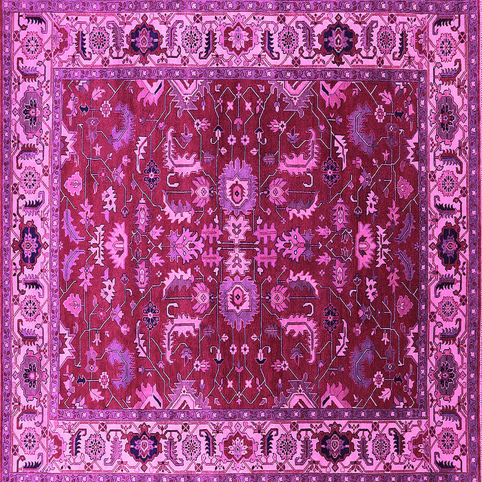 Square Machine Washable Oriental Pink Industrial Rug, wshurb2625pnk