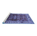 Sideview of Machine Washable Oriental Blue Industrial Rug, wshurb2625blu