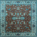 Square Oriental Light Blue Industrial Rug, urb2625lblu