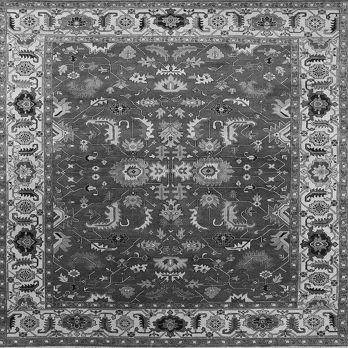 Square Machine Washable Oriental Gray Industrial Rug, wshurb2625gry