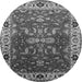 Round Oriental Gray Industrial Rug, urb2625gry