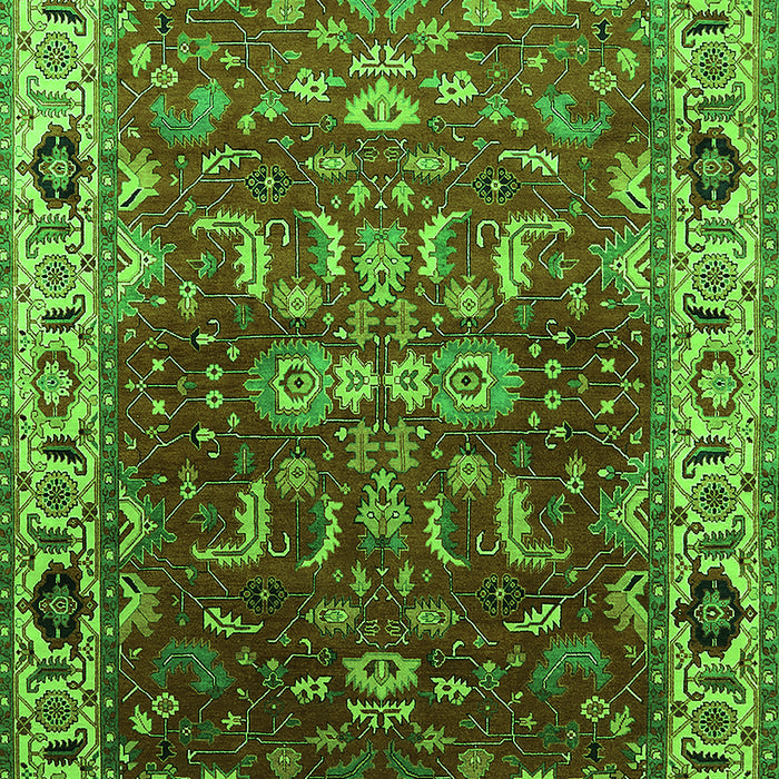 Machine Washable Oriental Green Industrial Area Rugs, wshurb2625grn