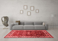 Machine Washable Oriental Red Industrial Rug, wshurb2625red