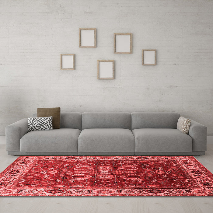Industrial Red Washable Rugs