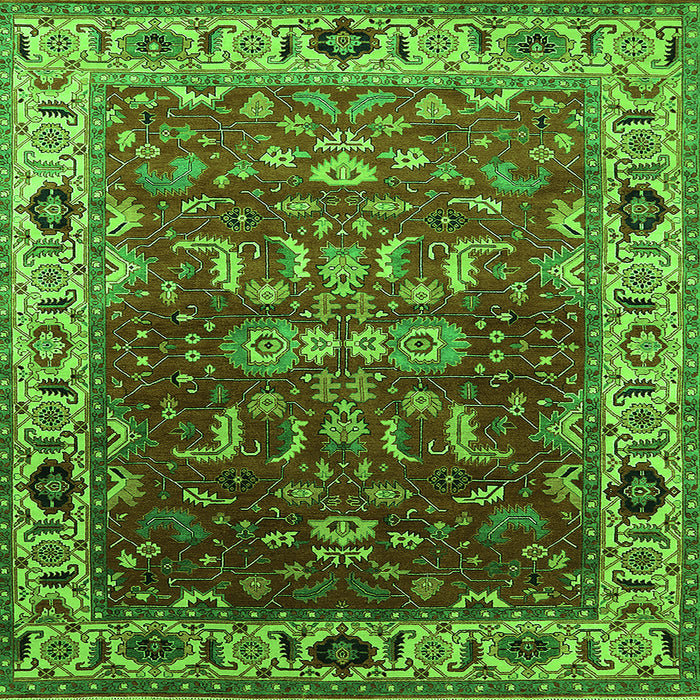 Square Oriental Green Industrial Rug, urb2625grn