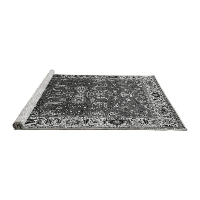 Sideview of Machine Washable Oriental Gray Industrial Rug, wshurb2625gry