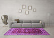 Machine Washable Oriental Purple Industrial Area Rugs in a Living Room, wshurb2625pur