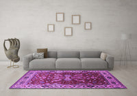 Machine Washable Oriental Purple Industrial Rug, wshurb2625pur