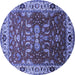 Round Oriental Blue Industrial Rug, urb2625blu