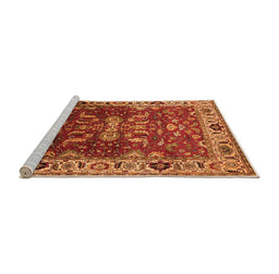 Sideview of Machine Washable Oriental Orange Industrial Area Rugs, wshurb2625org