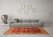 Machine Washable Oriental Orange Industrial Area Rugs in a Living Room, wshurb2625org