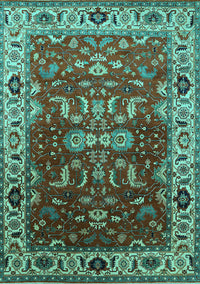 Oriental Turquoise Industrial Rug, urb2625turq